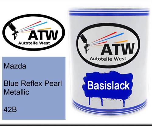 Mazda, Blue Reflex Pearl Metallic, 42B: 1L Lackdose, von ATW Autoteile West.